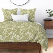 large Paisley Positivity white olive