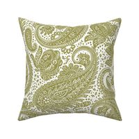 large Paisley Positivity white olive