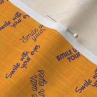 smile with your eyes orange linen texture - face mask design