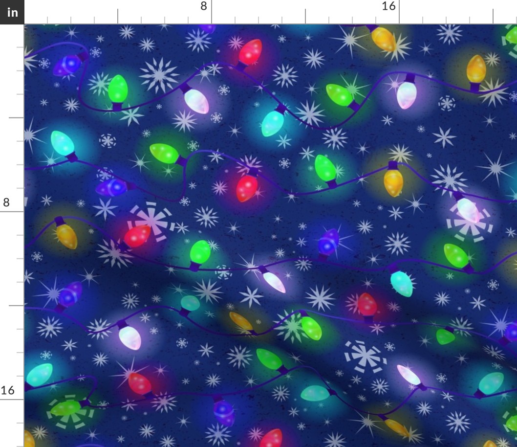 Holiday Lights and Snow Flakes (large scale)