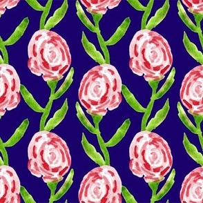 Field of roses in doodle style.