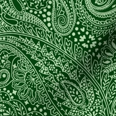 large Paisley Positivity green tones