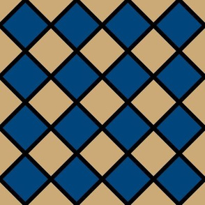 diagonal checker board blue tan A6