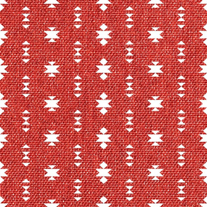 Boho geometric small Aztec red texture white