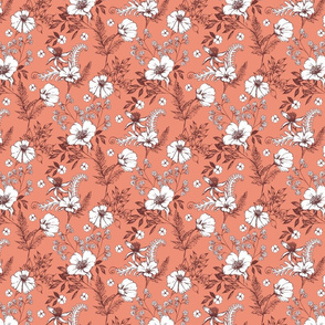 Sketchy Floral Terracotta