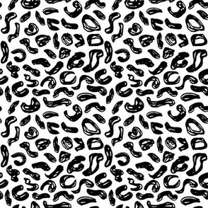 Seamless pattern black white leopard panther fur design, abstract simple lines scandinavian style grunge texture. trend of the season. 