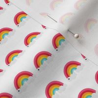 sunny stormy rainbows 22 mm wide - 1 inch square repeat on white