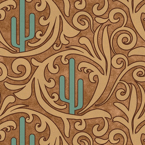 Beautiful Trending Western Tooled Leather Seamless Background