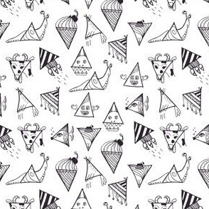 Abstract figures baby black and white pattern