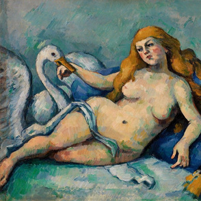 Leda and the swan Cezanne 18 inch square