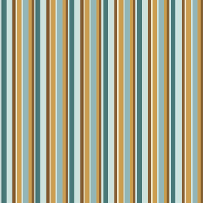 Shell Reef Stripes- Vertical- Gold Honey Isabelline Teal Aqua Pale Turquoise- Regular Scale 