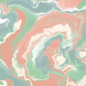 Soft pastel pink blue green marble