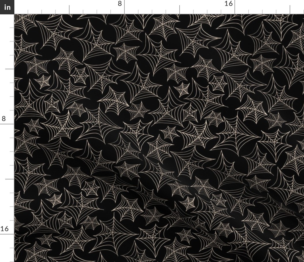 SpiderWeb on black. Haloween seamless vector pattern