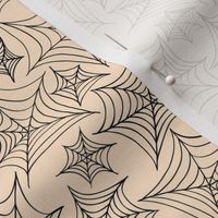 Beige Spider Web.Haloween seamless vector pattern