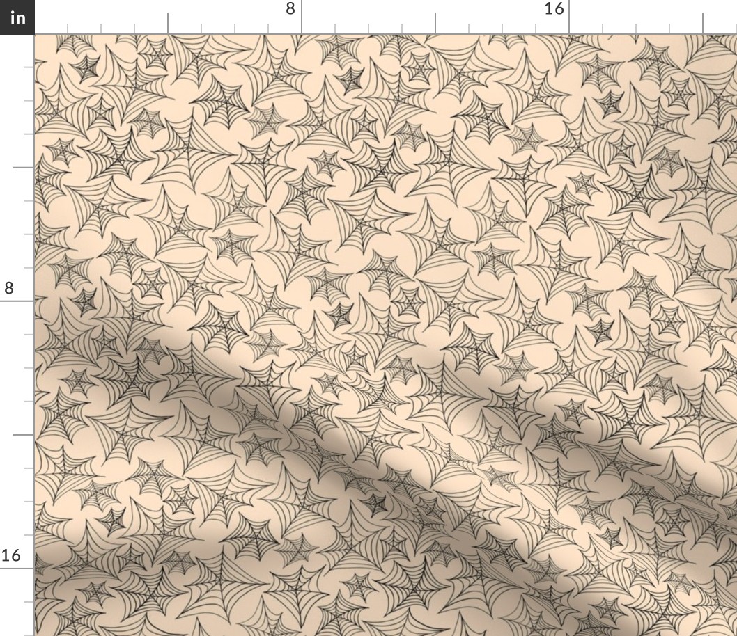 Beige Spider Web.Haloween seamless vector pattern