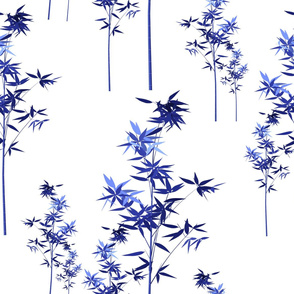 Bamboo,blue willow pattern 