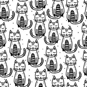Cats Black On White