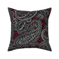 large Paisley Positivity black red white