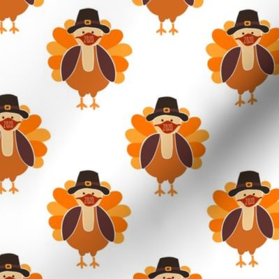 Thanksgiving Turkeys Wearing Face Masks