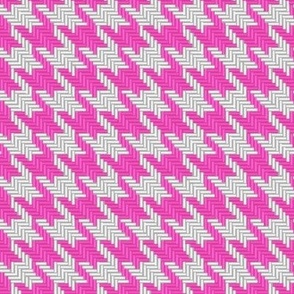 Pink and White Houndstooth Plaid