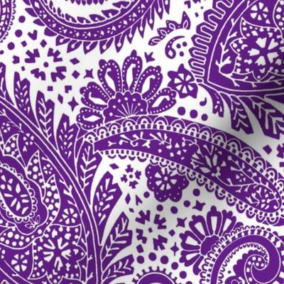 large Paisley Positivity white purple 