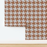 Brown and White Houndstooth Plaid