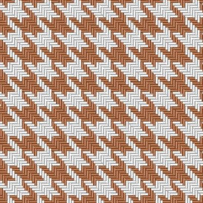 Brown and White Houndstooth Plaid