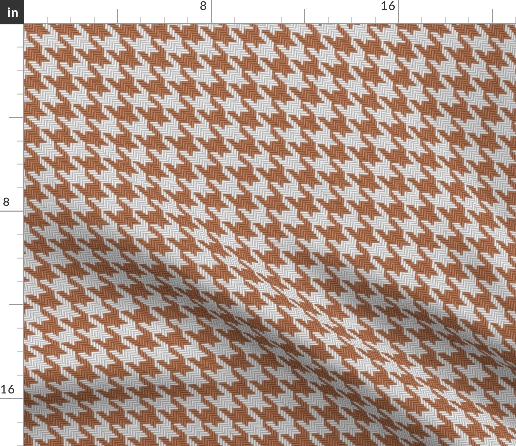 Brown and White Houndstooth Plaid