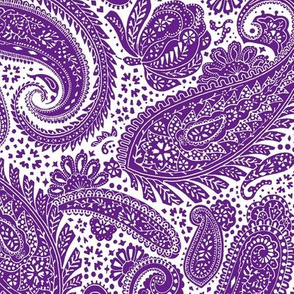 small Paisley Positivity white purple