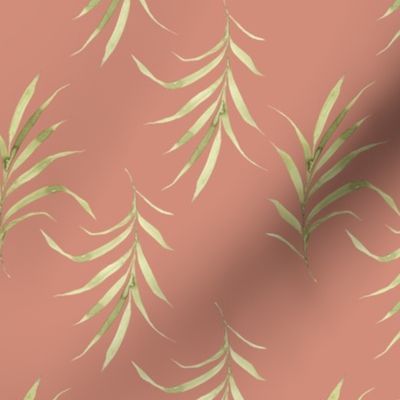 palm frond peachy-pink|tropical leaves |Renee Davis
