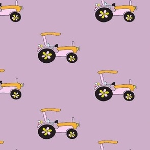 Pink tractor print from Anines Atelier for a farm girl playroom and girls room decor