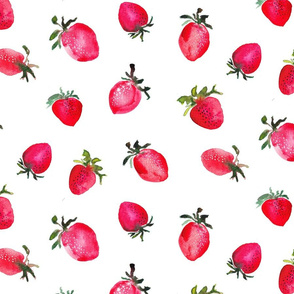 Strawberry in watercolor big scale. Use the design for kitchen and pantry walls and the summer party
