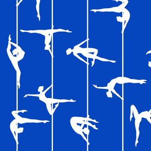 pole dance blue and white  (large scale)