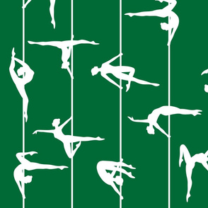 pole dance green and white  (large scale)