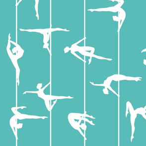 pole dance turquoise and white  (large scale)