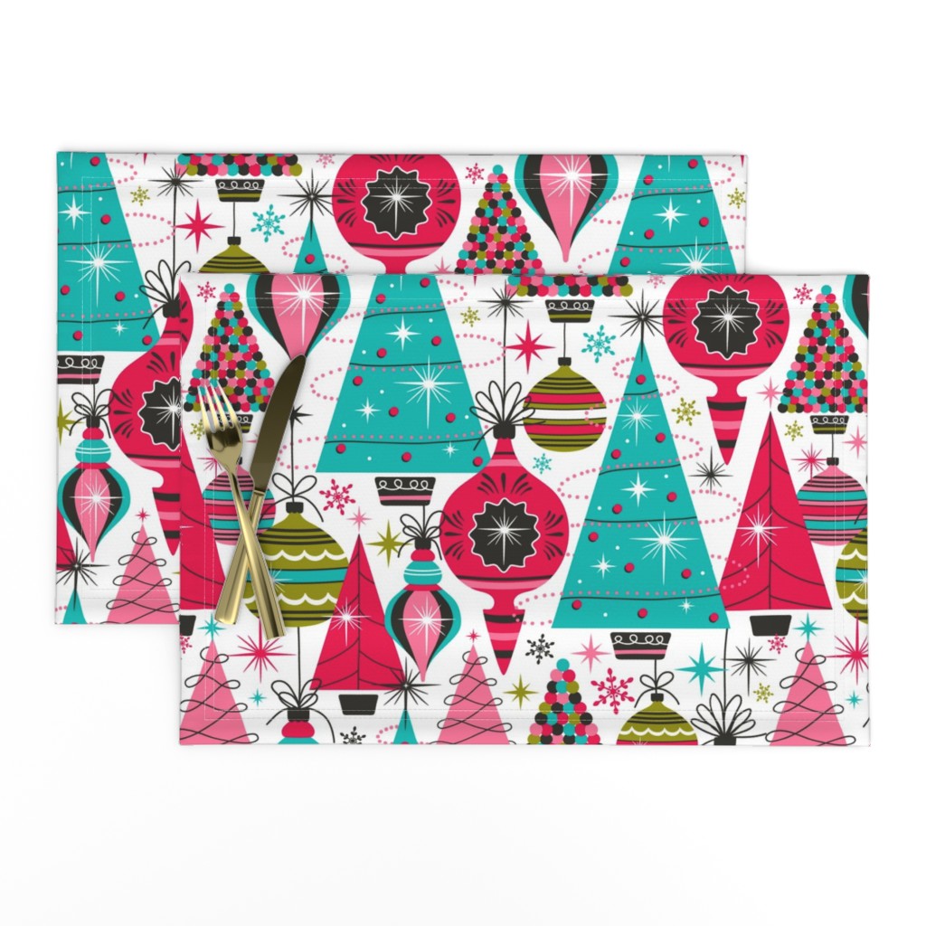 Deck The Halls - Maximalist Christmas White Retro Multi Large Scale