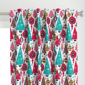 Deck The Halls - Maximalist Christmas White Retro Multi Large Scale