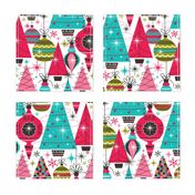 Deck The Halls - Maximalist Christmas White Retro Multi Large Scale