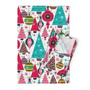 Deck The Halls - Maximalist Christmas White Retro Multi Large Scale