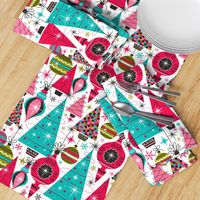 Deck The Halls - Maximalist Christmas White Retro Multi Large Scale