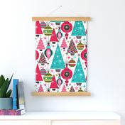 Deck The Halls - Maximalist Christmas White Retro Multi Large Scale