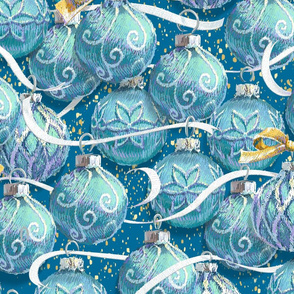 Festive Christmas Balls | Aqua/Teal