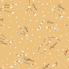 Horoscope Constellations, yellow (large scale)