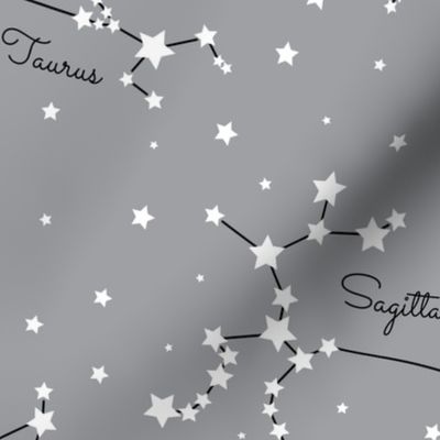 Horoscope Constellations, gray (large scale)