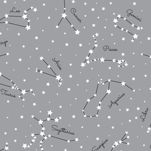 Horoscope Constellations, gray (large scale)