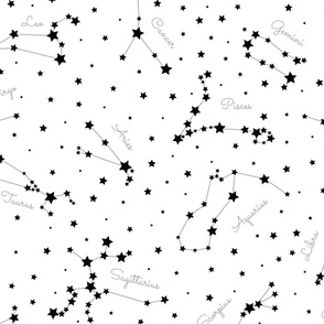 Horoscope Constellations, white (large scale)