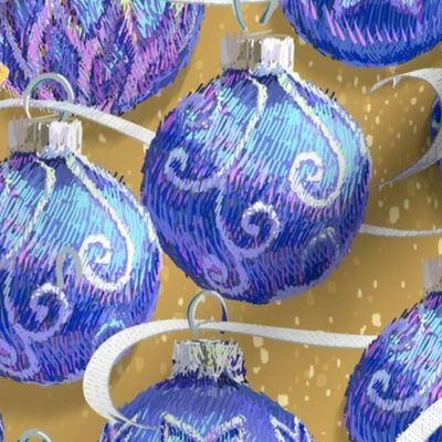 Festive Christmas Balls | Blue/Golden