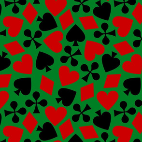 Card suits mixed green (large scale)