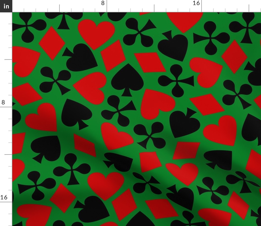Card suits mixed green (large scale)