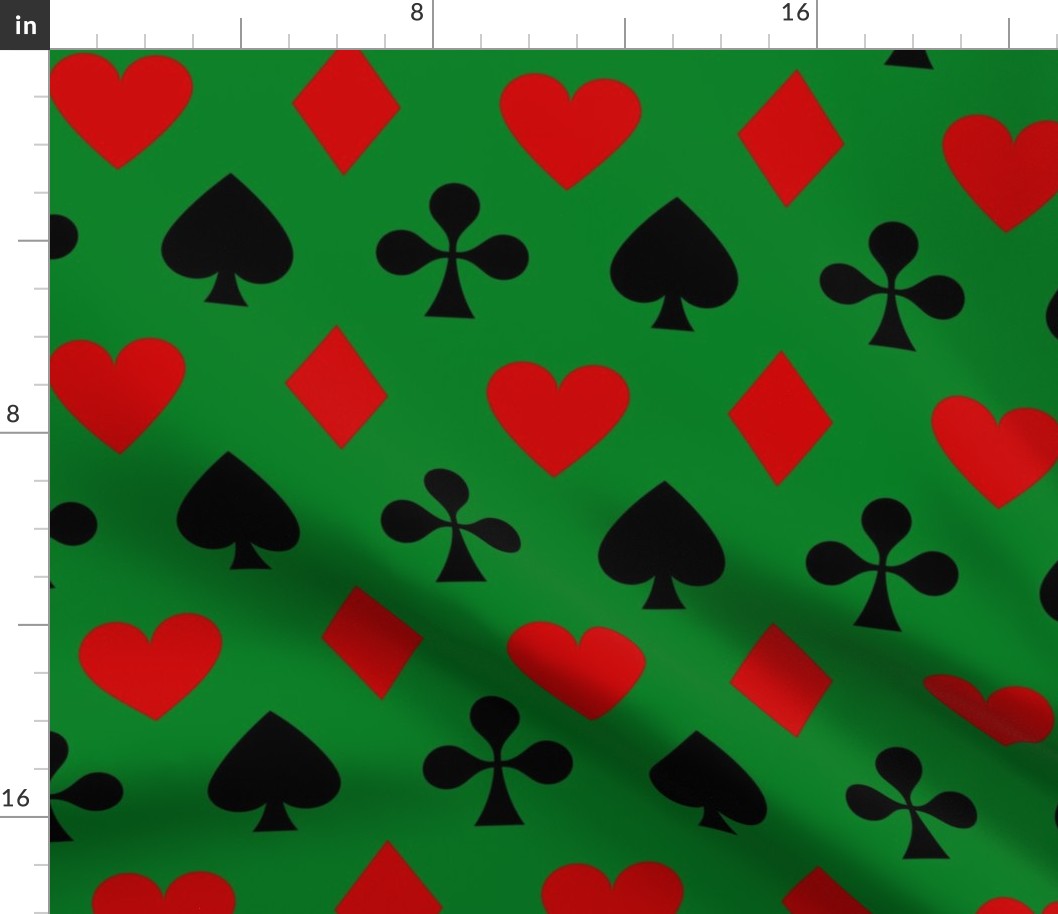 Card suits green (large scale)